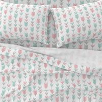 Arrow Feathers - mint, pink and grey