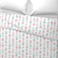 Arrow Feathers - mint, pink and grey