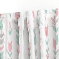 Arrow Feathers - mint, pink and grey