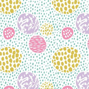 Cool dots and freckles circle abstract memphis style dots in pastel girls summer