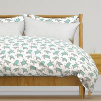 Sea Turtles Nautical Ocean Mint Green on White