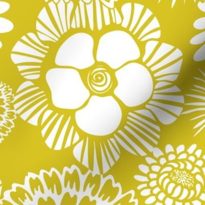 Festibloom - Modern Floral Mustard Yellow