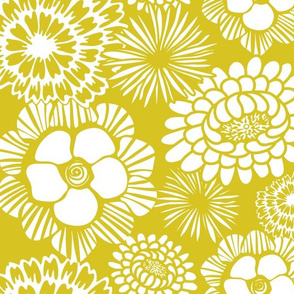 Festibloom - Modern Floral Mustard Yellow