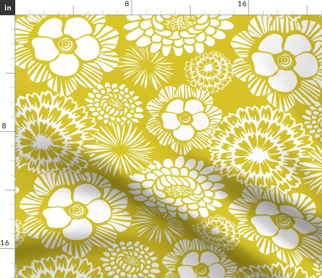 Festibloom - Modern Floral Mustard Yellow