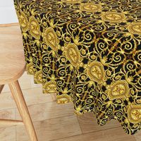 filigree baroque rococo black gold flowers floral leaves leaf ivy vines acanthus Victorian swirls ornate   inspired 