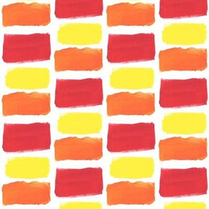 Broad Brush Strokes in Orange, Red and Yellow