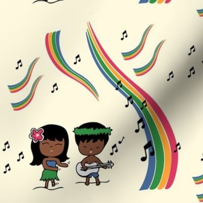 Hula Kids with Rainbows