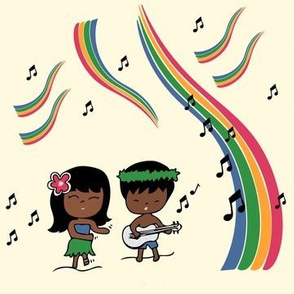 Hula Kids with Rainbows