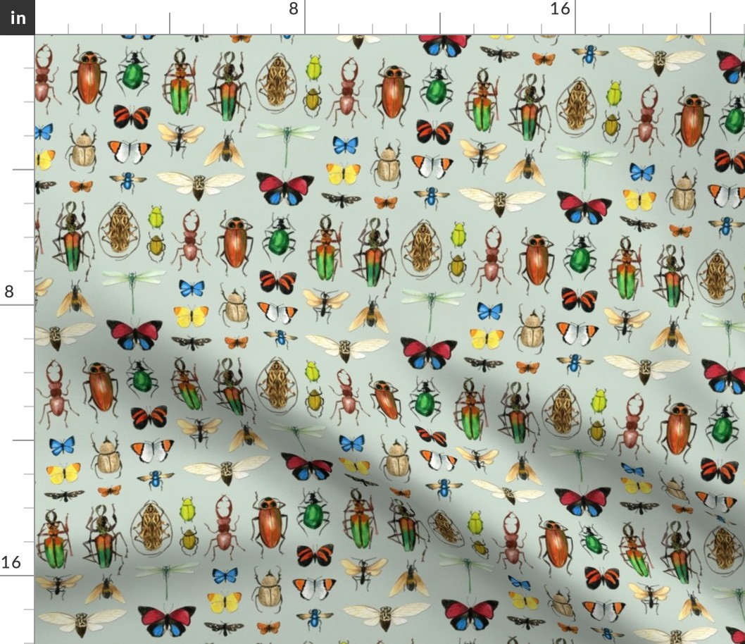 The Usual Suspects - Insects on Grey - medium-small