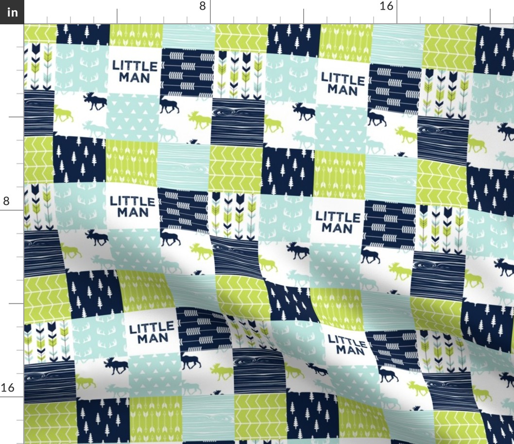 2" small scale -  Bear Creek Patchwork Quilt Top || Little man