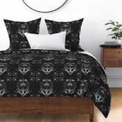 Black and Gray Damask