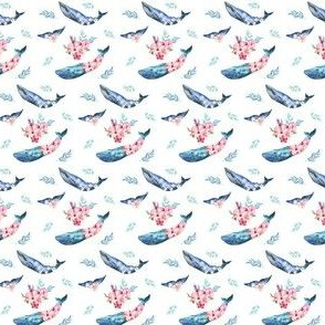 1.5" Summer Floral Whales