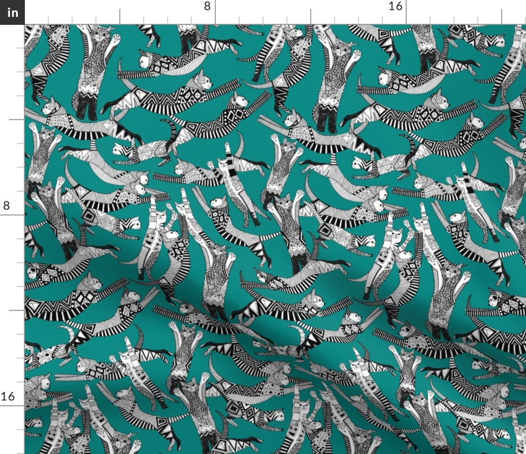 cat party teal blue small