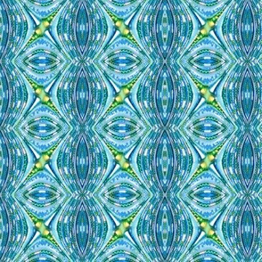 Beaded Fractal Waves - Blue