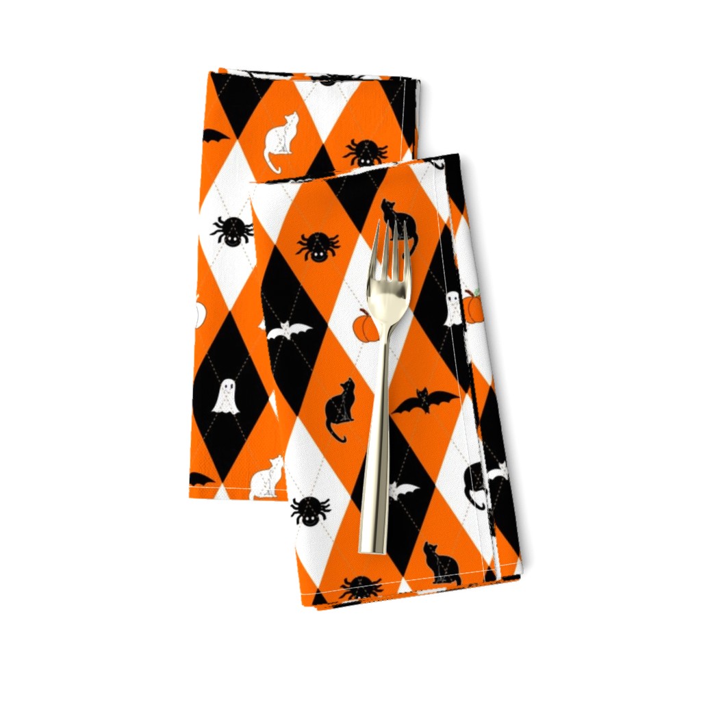 Halloween argyle black and orange