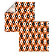 Halloween argyle black and orange