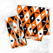 Halloween argyle black and orange