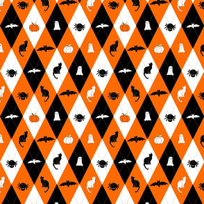 Halloween argyle black and orange