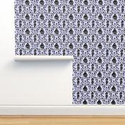 haunted house damask blue