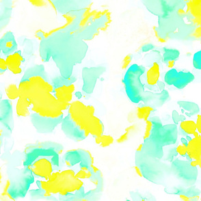 Abstract Flora Bright Yellow and Mint