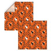 cat damask orange and black