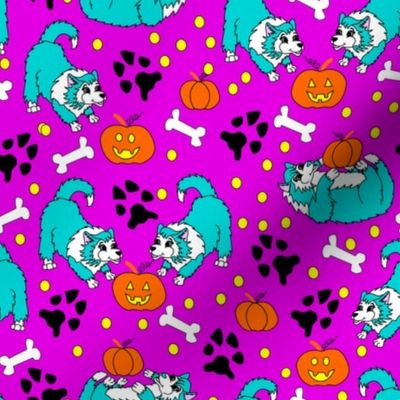 puppy halloween purple