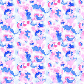 Abstract Flora Pink and Blue Small Scale