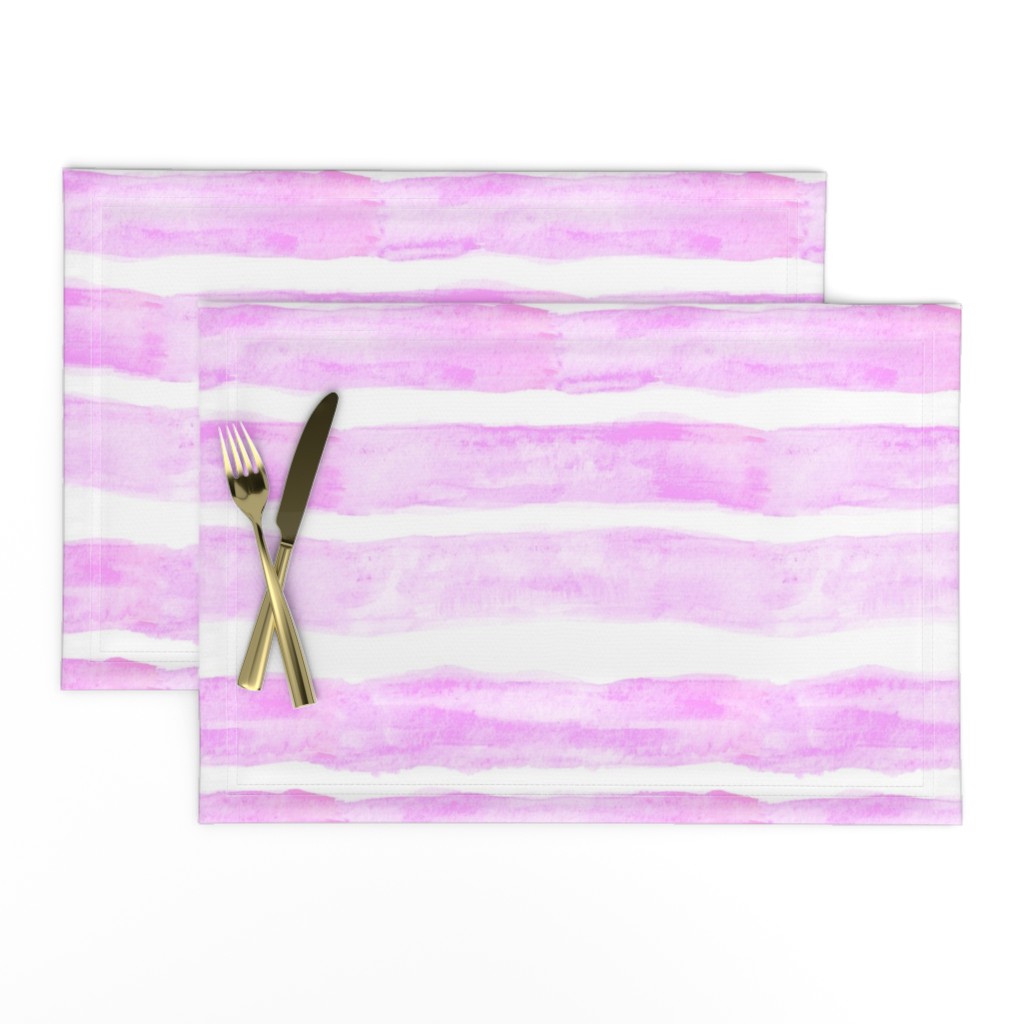 Large Watercolor Stripes // Baby Pink