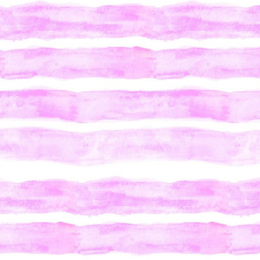 Large Watercolor Stripes // Baby Pink