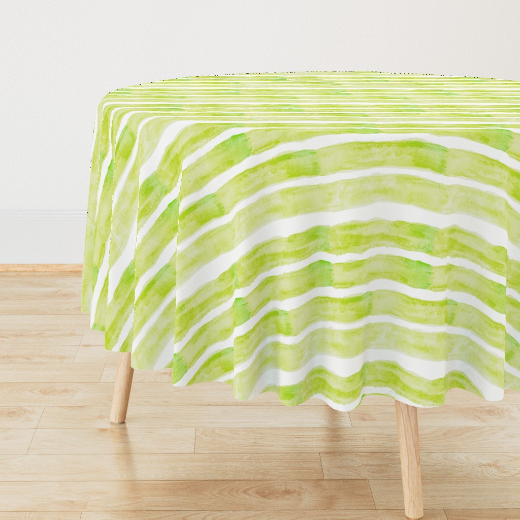 Large Watercolor Stripes // Chartreuse