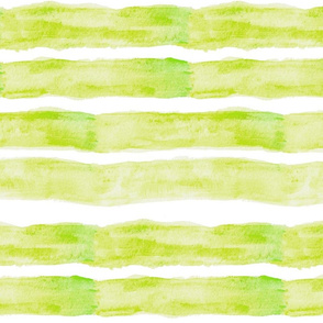 Large Watercolor Stripes // Chartreuse