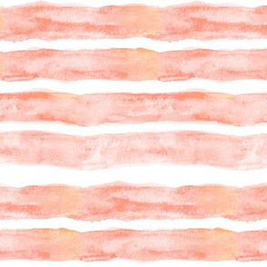 Large Watercolor Stripes // Coral