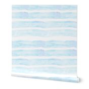 Large Watercolor Stripes // Baby Blue