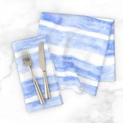 Large Watercolor Stripes // Ocean Blue