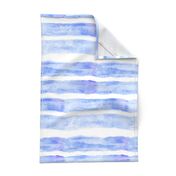 Large Watercolor Stripes // Ocean Blue