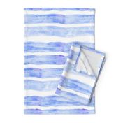 Large Watercolor Stripes // Ocean Blue