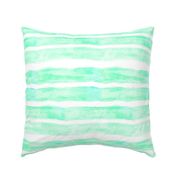 Large Watercolor Stripes // Minty Turquoise