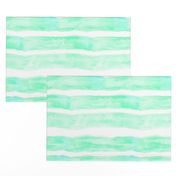 Large Watercolor Stripes // Minty Turquoise