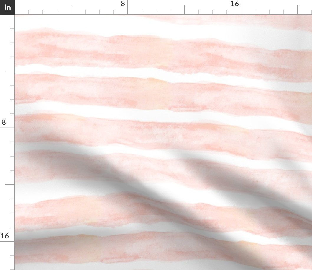 Large Watercolor Stripes // Peach