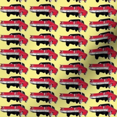 red 1960 Edsel Ranger on pale yellow background (straight rows)