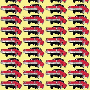 red 1960 Edsel Ranger on pale yellow background (straight rows)