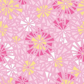 Pink Yellow Mosaic Repeat Pattern