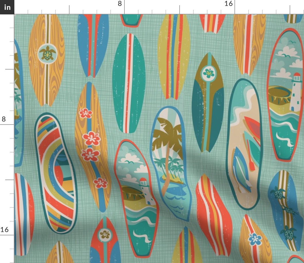 Rainbow Surfin Fabric | Spoonflower