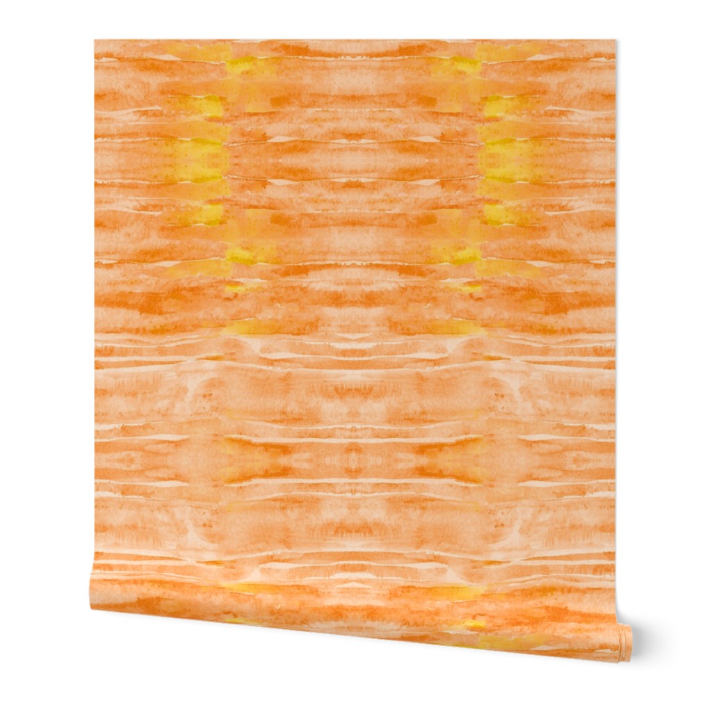 Sunset Yellow Orange Watercolor Faux Batik Quilting Solid 