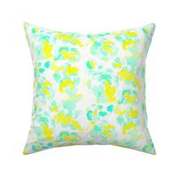 Abstract Flora Bright Yellow and Mint Small Scale