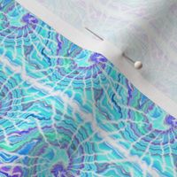Tie Dye Spiral Stripe in Aqua and Purple