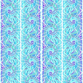 Tie Dye Spiral Stripe in Aqua and Purple