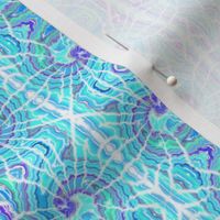 Tie Dye Spiral Ramshorn in Aqua and Purple