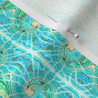 Tie Dye Spiral Ramshorn in Aqua and Mint