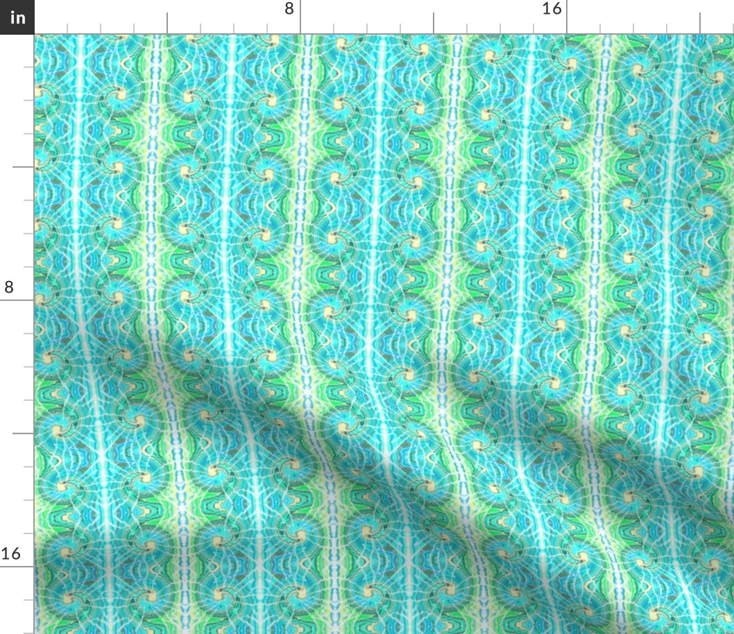 Tie Dye Spiral Ramshorn in Aqua and Mint